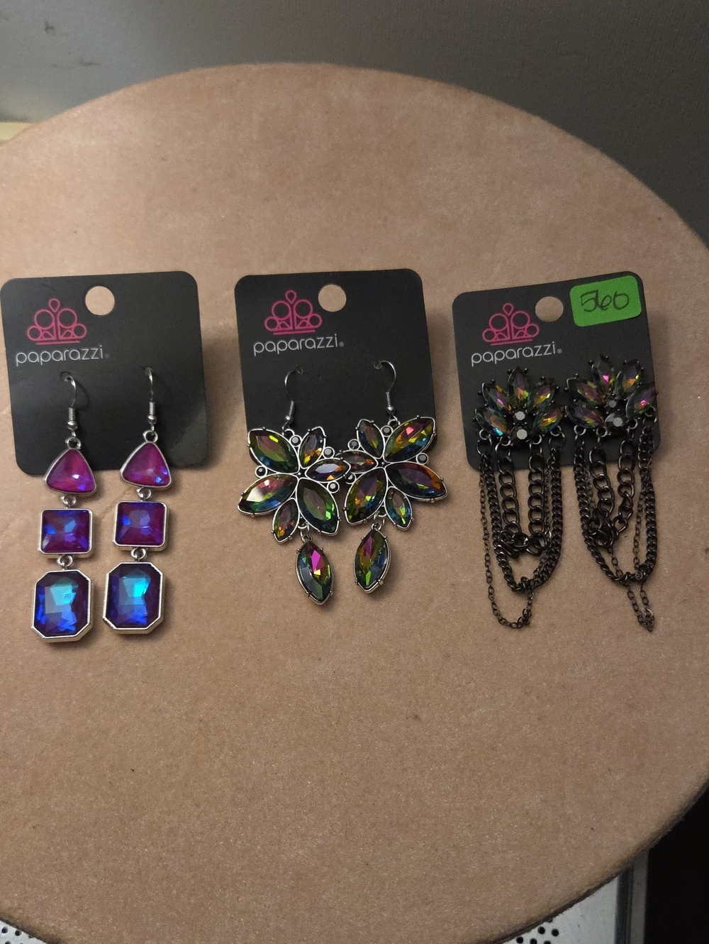 Earrings on display